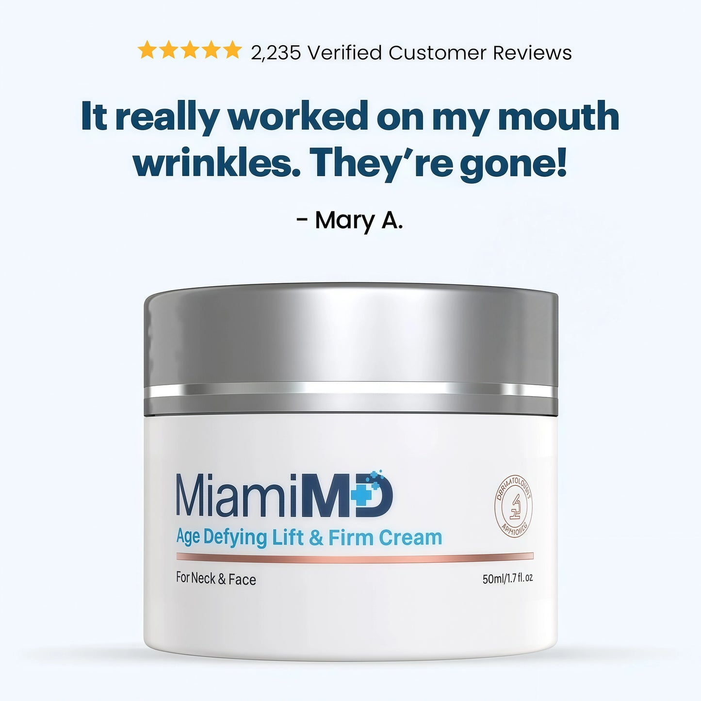 MiamiMD Age-Defying Lifting & Firming Face Cream for Women - Lift & Firm for Anti Aging, Wrinkle Reducer & Hydrating Moisturizer for Smooth, Radiant Skin, Tightening Cream for Face & Neck – 1.7oz